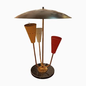 Italienische Mid-Century Lampe aus Messing & Marmor, 1960er