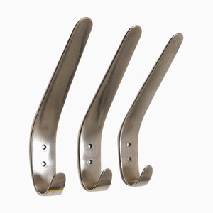 Vintage Nickel-Plated Brass Wall Hook attributed to Carl Auböck, Austria, 1950s