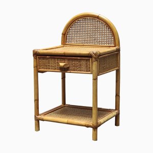 Rattan and Bamboo Nighstand from Dal Vera, Italy, 1960s