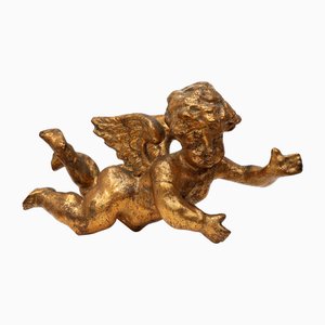 Putti antichi in legno intagliato e gesso dorato, Francia, fine XIX secolo