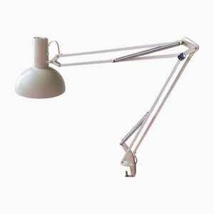 White Articulated Architects Desk Lamp from Louis Poulsen, 1980s