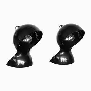 Moderne Schwarze Dalù Tischlampe von Vico Magistretti für Artemide, 1960er, 2er Set