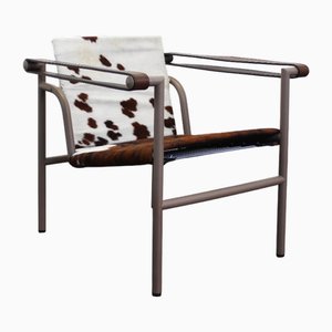 LC1 Armchair in Leather by Charlotte Perriand for Cassina