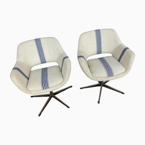 Fauteuils Pivotants Rembourrés, 1960s, Set de 2