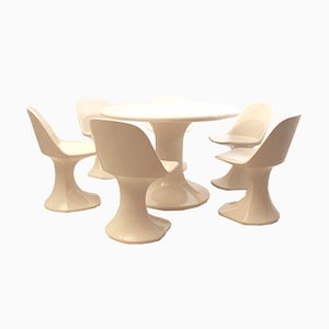 Mobilier de Salle à Manger Blanc par HT-Collection, 1970s, Set de 7