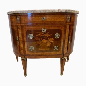 Halbmondförmige Louis XVI Kommode aus Intarsien, Ende 19. Jh.