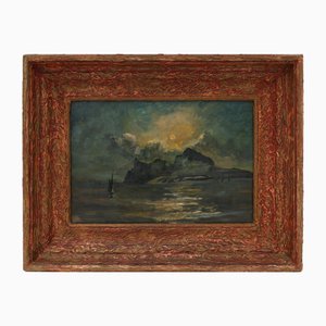 Artista, Belga, Oceanic Scene, anni '60, Dipinto su cartone, con cornice