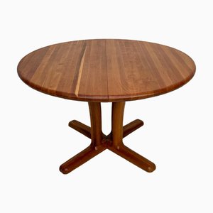 Vintage Danish Round Extendable Dining Table in Teak by Dyrlund, 1970s