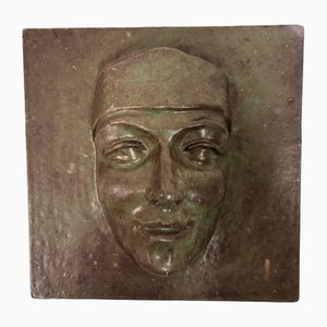 Mid-Century Studio Pottery Face Plaque