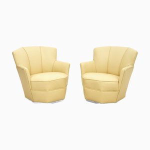 Vintage Art Deco Stühle aus Leder, 1930