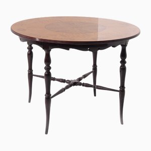 Mesa Chiavarino italiana con incrustaciones de madera, 1950