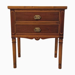 Liberty Style Bedside Table with Drawers, England, 1970s
