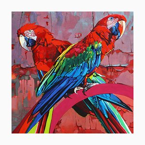Rafal Gadowski, Parrots 17, 2025, óleo sobre lienzo