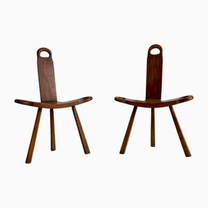 Dreibeinstühle, 1950er, 2er Set