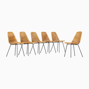 Basket Chairs by Gian Franco Legler, 1950s, Set of 6