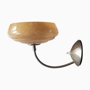 French Marbled Glass Wall Lamp, 1930s
