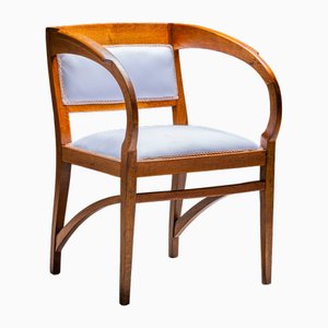 Art Nouveau Oak Armchair, Vienna, Austria, Early 20th Century