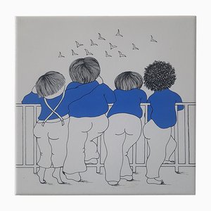 Illustration on Tile by Margo, 1984