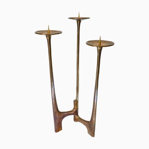 Brutalist Tripod Bronze Candleholder by Michael Harjes, Germany, 1960s