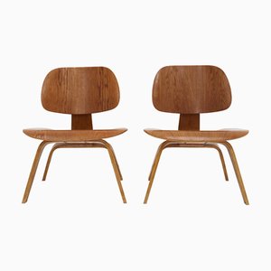 Sillas LCW de Charles and Ray Eames para Evans, 1945. Juego de 2