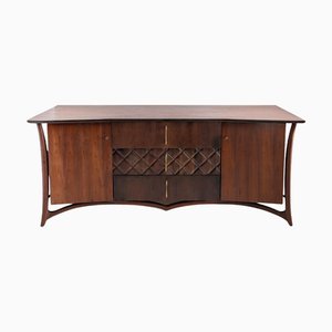 Vintage Mid-Century Danish Sculptural Walnut Sideboard by Piet Hein, 1960s