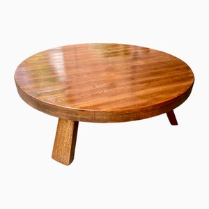 Table Basse Brutaliste en Chêne, 1970
