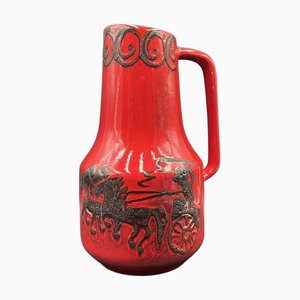 Vaso da terra grande Fat Lava Horses modello 408 di Scheurich, anni '60