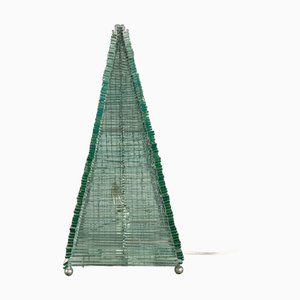 Skulpturale Pyramiden Tischlampe aus Glas, Frankreich, 1970er