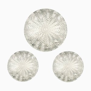 Lampada da parete geometrica in vetro di Limburg, anni '70, set di 3