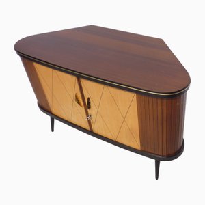 Cajonera vintage de esquina con puertas correderas