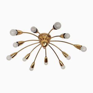Sputnik Lampe aus Messing, 1950er