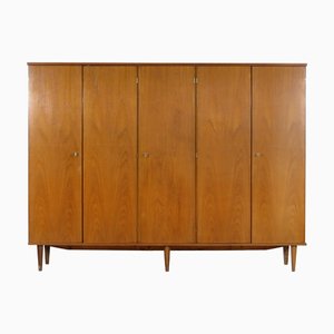 Large Mid-Century Modern 5-Door Wardrobe in Teak, 1960s