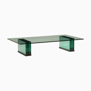 Vintage Glass Coffee Table, Italy, 1970s-1980s