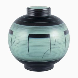Large Round Vase in Glazed Faience by Nils Thorsson for Royal Copenhagen, 1930s