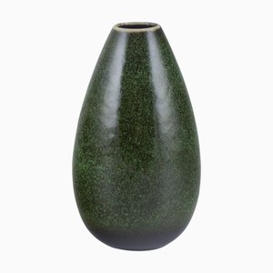 Ceramic Vase with Glaze in Green and Black Tones by Carl Harry Stålhane for Rörstrand