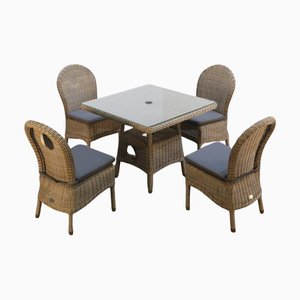 Rattan Kensington Outdoor Dining Table with Chairs by Bridgman, Set of 5