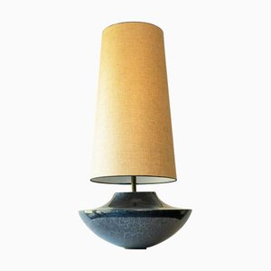 Ceramic Floor or Table Lamp with Silk Lampshade attributed to R. Houben, 1970s