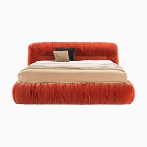 Lit Mambo en Velours Orange par Lorenza Bozzoli
