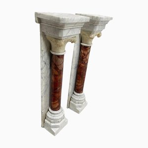 Halbe Wandsäulen aus Marmor, 19. Jh., 2er Set