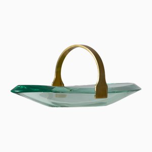 Glass and Brass Centrepiece by Max Ingrand for Fontana Arte, 1950s