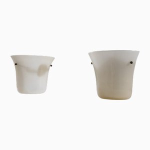 Wandleuchten aus Murano Milchglas von Barovier & Toso, 1960er, 2er Set
