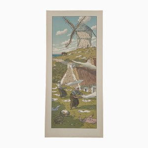 Henri Rivière, La Féérie des Heures : Le Vent, Lithographie