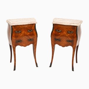 French Marble Top Bedside Chests, 1900s, Set of 2