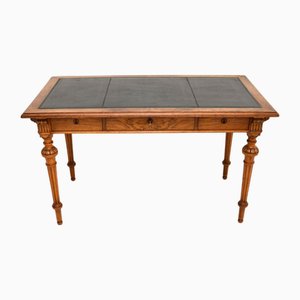 Swedish Walnut Leather Top Writing Desk, 1860s