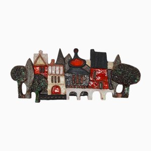 Belgian Ceramic Wall Plaque by Elisabeth Vandeweghe for Amhora, 1960s