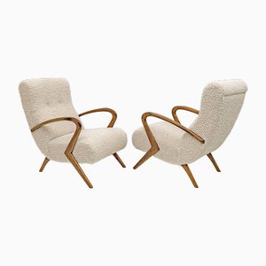 Mid-Century Modern Italian Bouclè Armchairs attributed to Paolo Buffa, 1950s, Set of 2