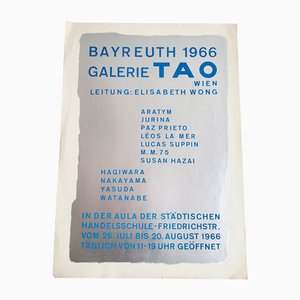 Affiche Originale en Sérigraphie pour Vernissage de l'Exposition à la Galerie Tao, 1966