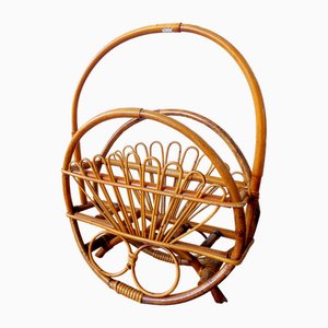 Vintage Wicker Design Magazine Rack