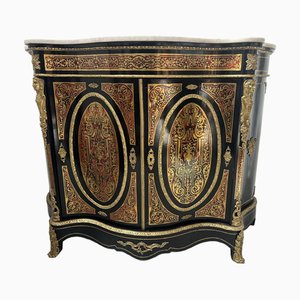 Napoleon III Möbel aus dem 19. Jh. in Boulle-Intarsien auf schwarzem Holzhintergrund