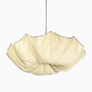 Modern Italian Linen and Metal Chandelier by Tobia Scarpa for Flos, 1980s